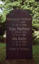 Grabstein von Herrmann und Olga Meißner auf dem alten Mehrower Friedhof