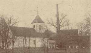 Mehrow 1901, am rechten Bildrand die Mühle
