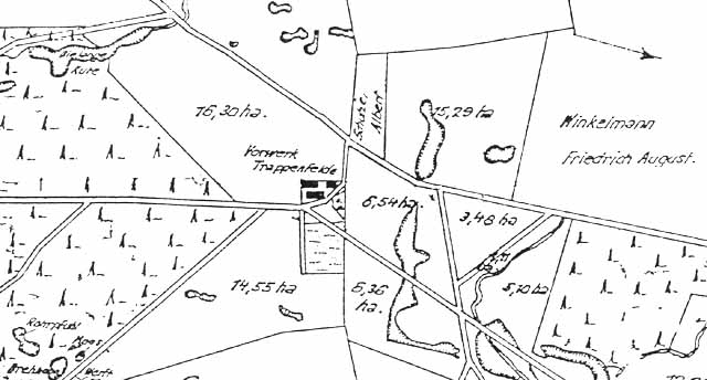 Übersichtsplan des Rittergutes Mehrow von 1901 (Ausschnitt)