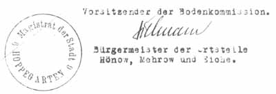 Unterschrift auf einer Quittung vom 12.10.1945