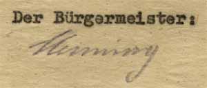 Unterschrift auf einem Schreiben vom 8. September 1951